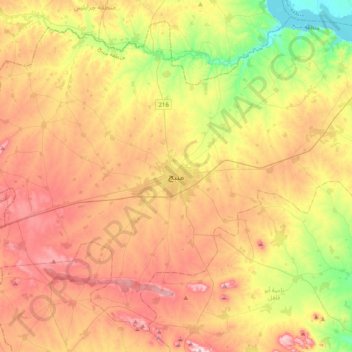 Manbij topographic map, elevation, terrain