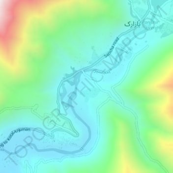 Panjshir Valley topographic map, elevation, terrain
