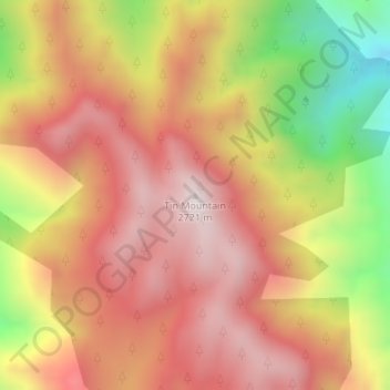 Tin Mountain topographic map, elevation, terrain
