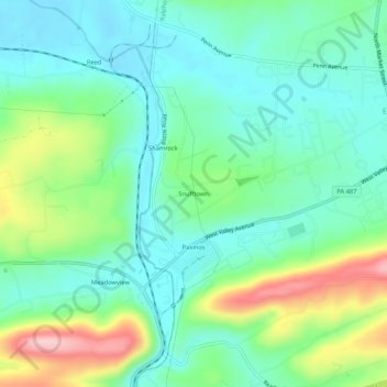 Snufftown topographic map, elevation, terrain