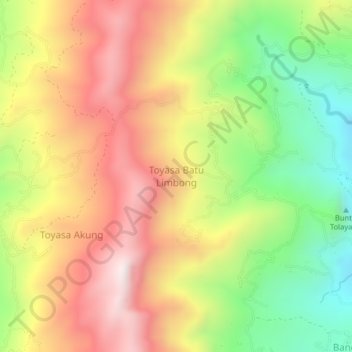 Toyasa Batu Limbong topographic map, elevation, terrain