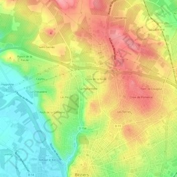 La Renardière topographic map, elevation, terrain