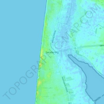 Søndervig topographic map, elevation, terrain
