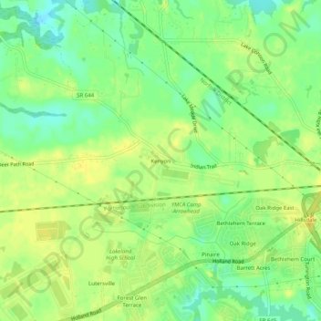 Kenyon topographic map, elevation, terrain