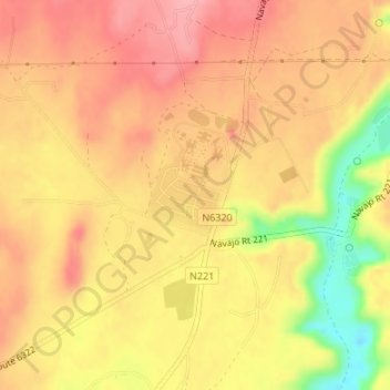 Shonto topographic map, elevation, terrain