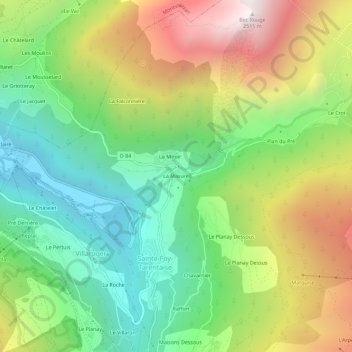 La Masure topographic map, elevation, terrain
