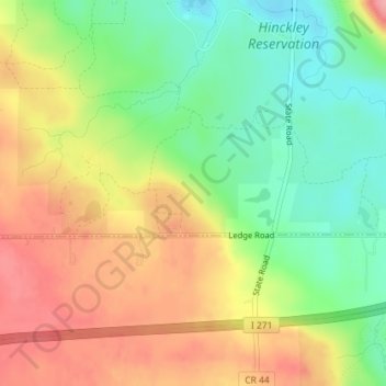 Wordens Ledges topographic map, elevation, terrain