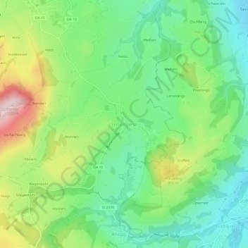 Ermengerst topographic map, elevation, terrain