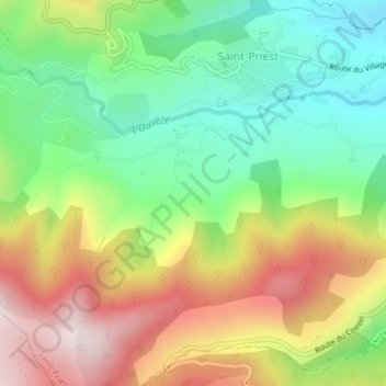 Eygasses topographic map, elevation, terrain