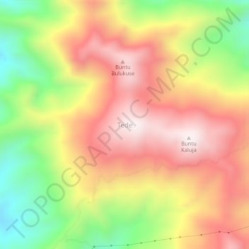 Tede topographic map, elevation, terrain