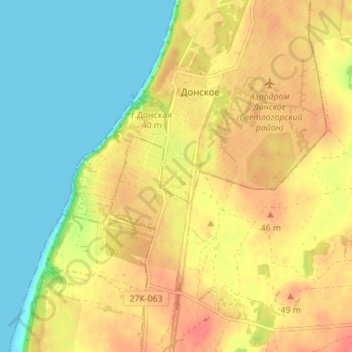 Марьинское topographic map, elevation, terrain