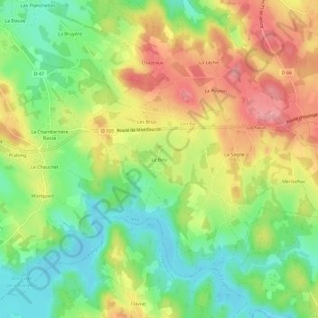 Le Betz topographic map, elevation, terrain