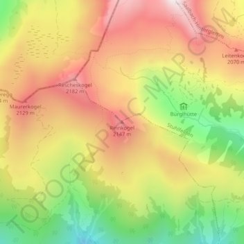 Rinnkogel topographic map, elevation, terrain