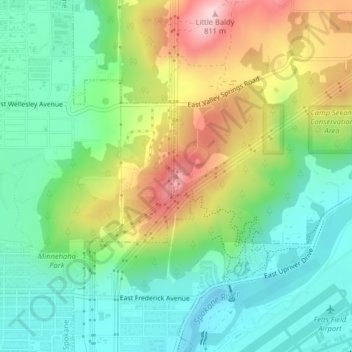 Beacon Hill topographic map, elevation, terrain