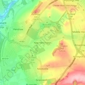 New Herrington topographic map, elevation, terrain