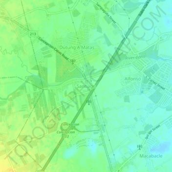 Santiago topographic map, elevation, terrain
