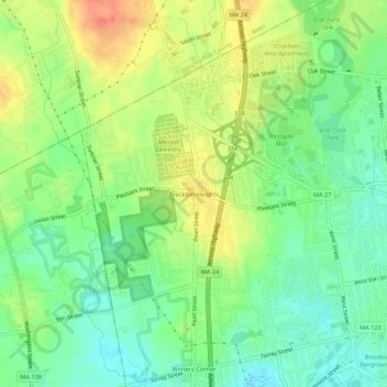 Brockton Heights topographic map, elevation, terrain