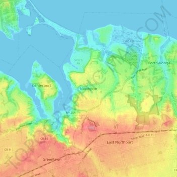 Northport topographic map, elevation, terrain