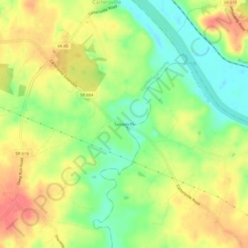 Tamworth topographic map, elevation, terrain