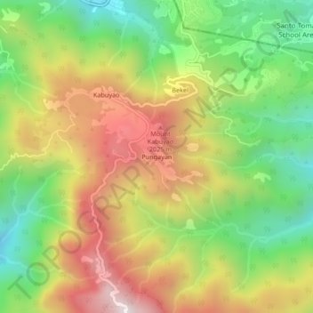 Pungayan topographic map, elevation, terrain