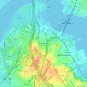 Mechanicsville topographic map, elevation, terrain