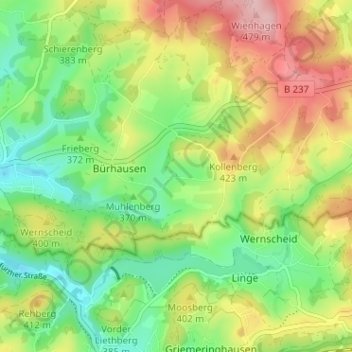Haustätte topographic map, elevation, terrain