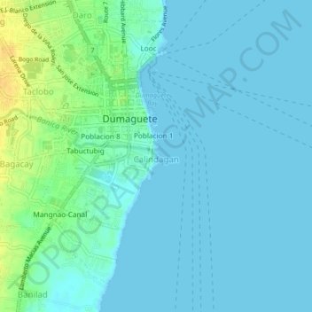 Calindagan topographic map, elevation, terrain