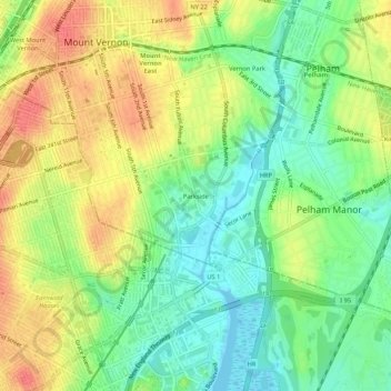 Parkside topographic map, elevation, terrain