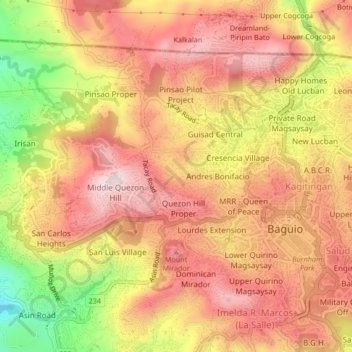 Fairview Village topographic map, elevation, terrain
