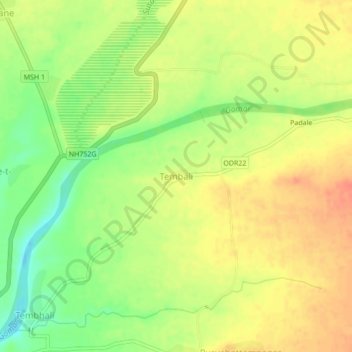 Tembali topographic map, elevation, terrain