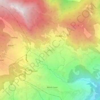 Nauti topographic map, elevation, terrain