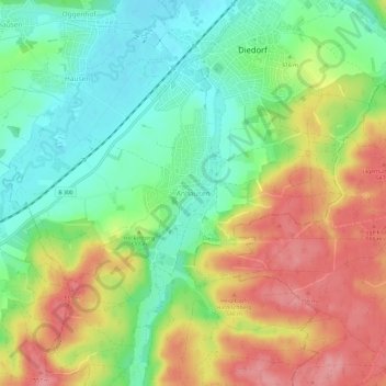 Anhausen topographic map, elevation, terrain