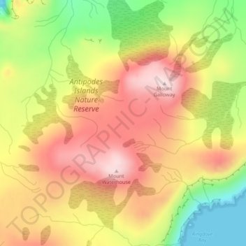 Central Plateau topographic map, elevation, terrain