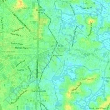Gothamipura topographic map, elevation, terrain