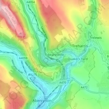 Edwardsville topographic map, elevation, terrain