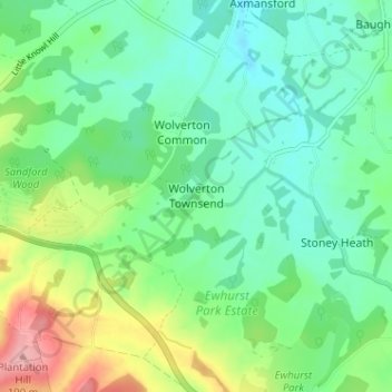 Wolverton Townsend topographic map, elevation, terrain
