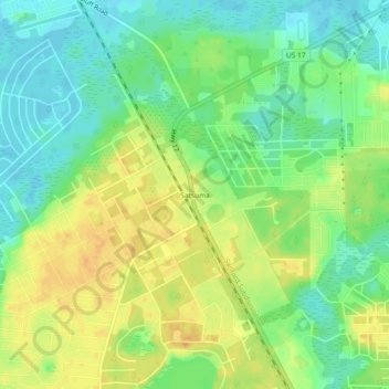 Satsuma topographic map, elevation, terrain