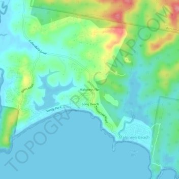 Maloneys Flat topographic map, elevation, terrain