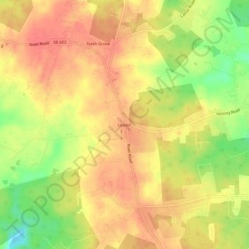 Leader topographic map, elevation, terrain