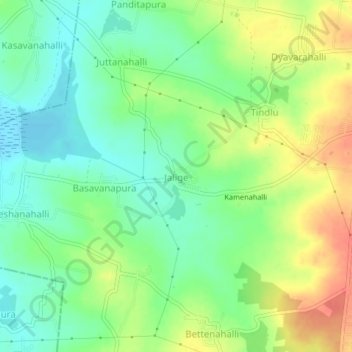 Jalige topographic map, elevation, terrain