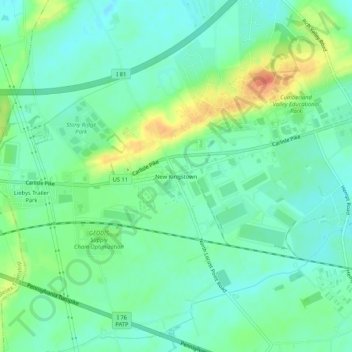 New Kingstown topographic map, elevation, terrain