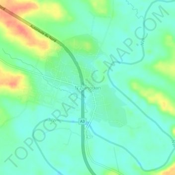 N'Zianouan topographic map, elevation, terrain