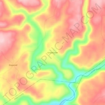 Greivertown topographic map, elevation, terrain