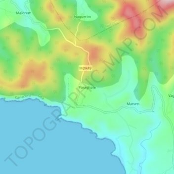Paraghate topographic map, elevation, terrain