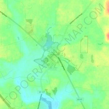 Hillsboro topographic map, elevation, terrain