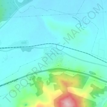 Menzel El Abtal topographic map, elevation, terrain