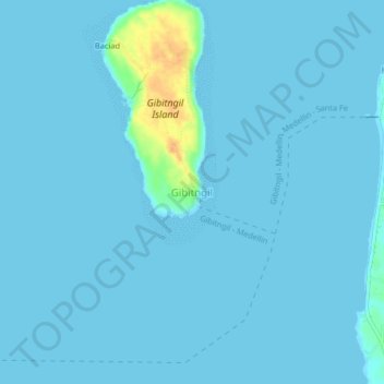 Gibitngil topographic map, elevation, terrain
