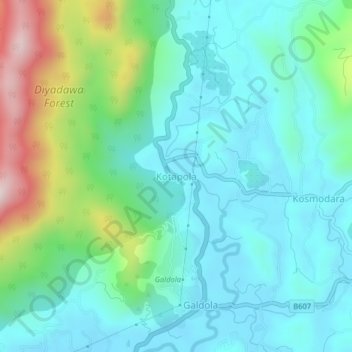 Kotapola topographic map, elevation, terrain