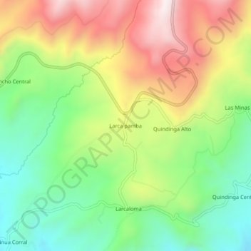 Larca pamba topographic map, elevation, terrain