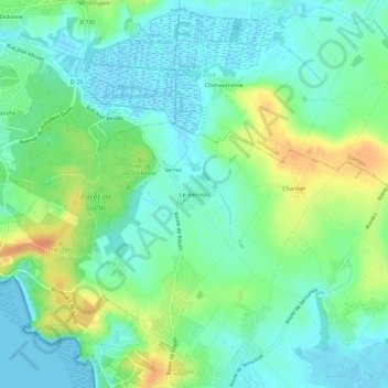 Le Berceau topographic map, elevation, terrain